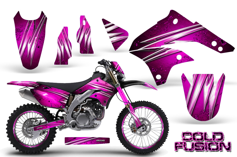 Kawasaki KLX450 Graphics Kit 08-12 Cold Fusion Pink NP Rims